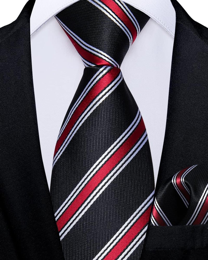 DiBanGu Boys Pre-tied Neckties and Pocket Square Set Adjustable Strap Tie for Kids Wedding Party Graduation School Uniforms - Image 2